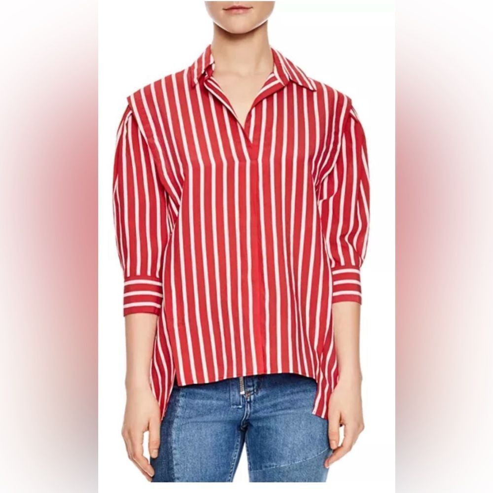 Sandro Red and White Striped Women's blouse, M